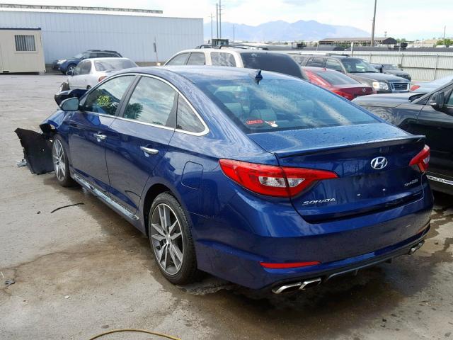 5NPE34AB2FH181067 - 2015 HYUNDAI SONATA SPO BLUE photo 3