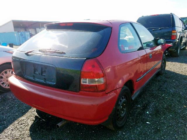 2HGEJ6448TH115613 - 1996 HONDA CIVIC DX RED photo 4