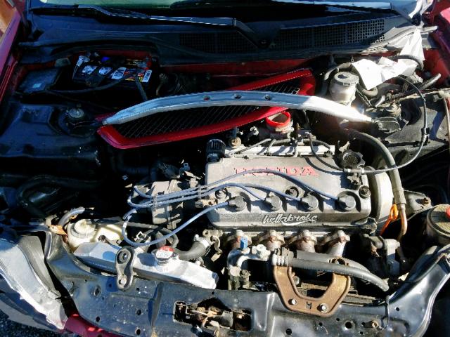 2HGEJ6448TH115613 - 1996 HONDA CIVIC DX RED photo 7