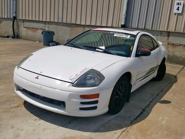 4A3AC44G0YE072435 - 2000 MITSUBISHI ECLIPSE GS WHITE photo 2