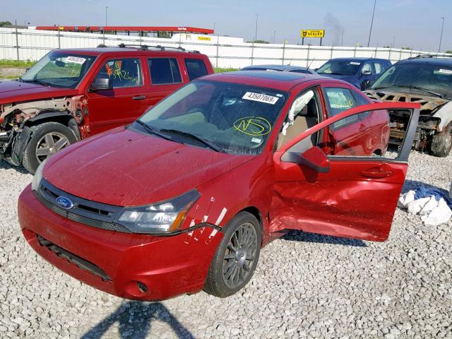 1FAHP3GNXBW134960 - 2011 FORD FOCUS SES RED photo 2