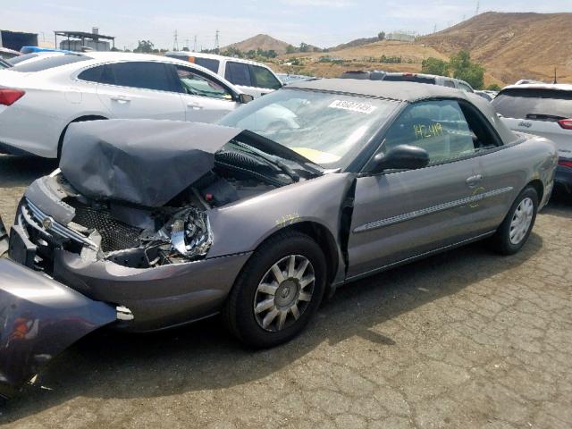 1C3EL45X64N220069 - 2004 CHRYSLER SEBRING LX GRAY photo 2