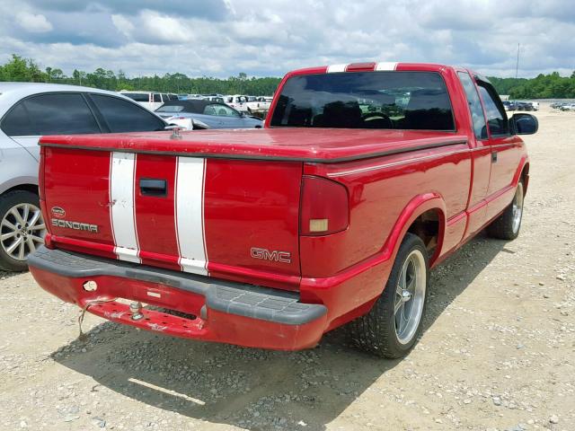 1GTCS19W728188086 - 2002 GMC SONOMA RED photo 4