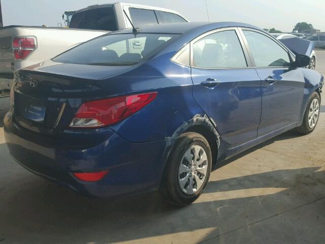 KMHCT4AE9HU319256 - 2017 HYUNDAI ACCENT SE BLUE photo 4