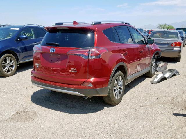 JTMRJREV5JD163976 - 2018 TOYOTA RAV4 HV LE RED photo 4