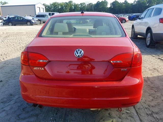 3VWLL7AJ8DM382203 - 2013 VOLKSWAGEN JETTA TDI RED photo 9