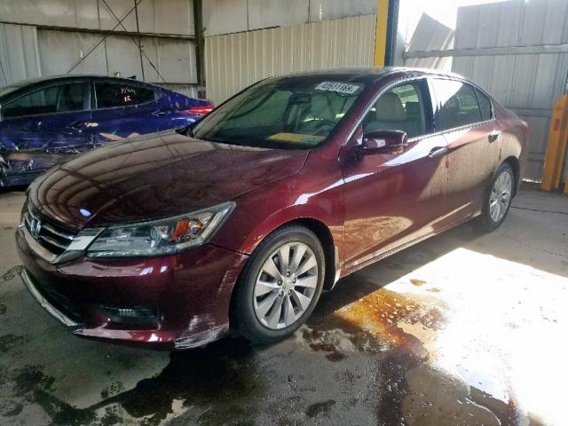 1HGCR3F85EA022645 - 2014 HONDA ACCORD EXL MAROON photo 2