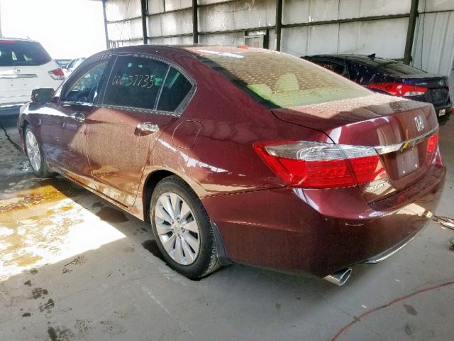 1HGCR3F85EA022645 - 2014 HONDA ACCORD EXL MAROON photo 3