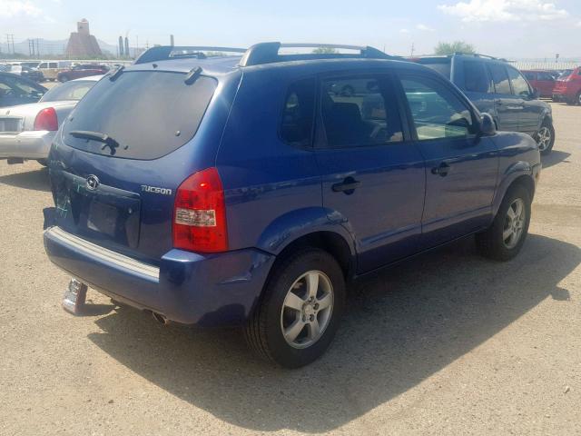 KM8JM12B95U069391 - 2005 HYUNDAI TUCSON GL BLUE photo 4