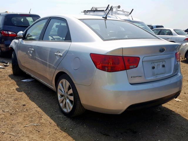 KNAFW4A37A5165859 - 2010 KIA FORTE SX SILVER photo 3