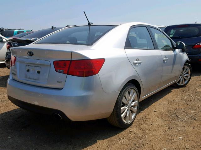 KNAFW4A37A5165859 - 2010 KIA FORTE SX SILVER photo 4