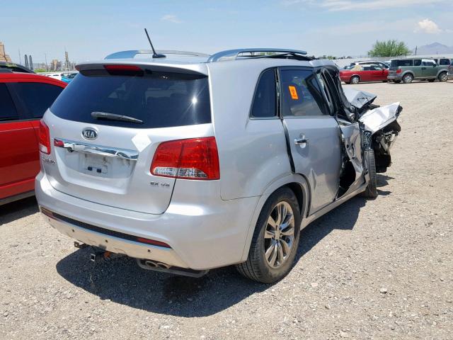 5XYKW4A21BG150646 - 2011 KIA SORENTO SX SILVER photo 4