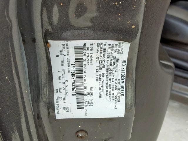 1FAHP34N57W326718 - 2007 FORD FOCUS ZX4 CHARCOAL photo 10