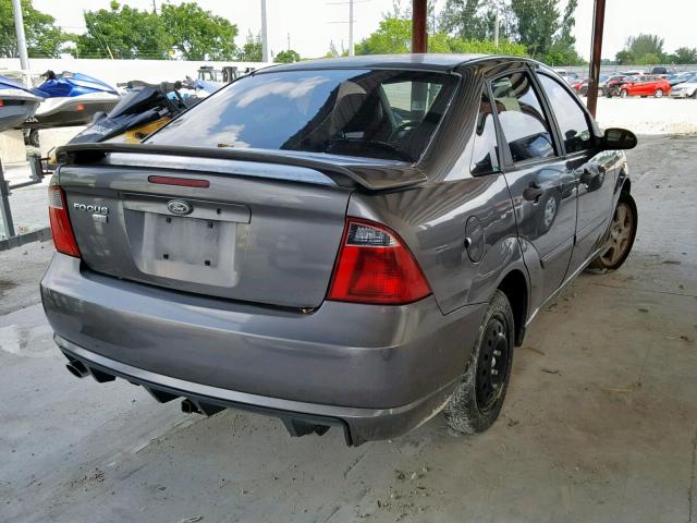 1FAHP34N57W326718 - 2007 FORD FOCUS ZX4 CHARCOAL photo 4