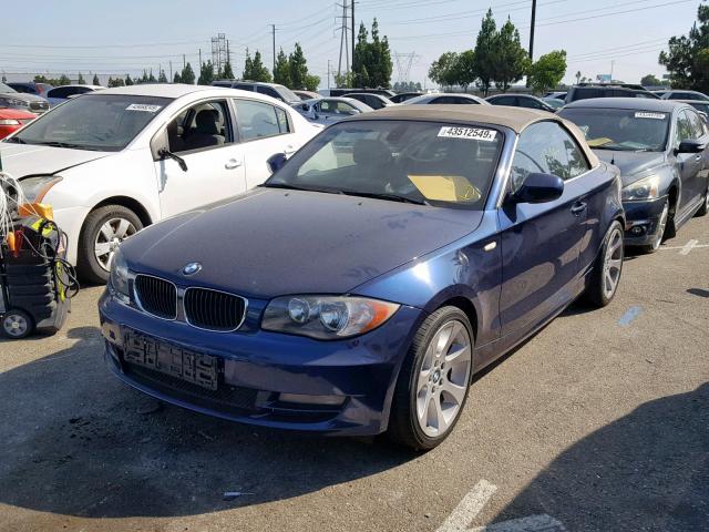 WBAUN1C55BVH82978 - 2011 BMW 128 I BLUE photo 2