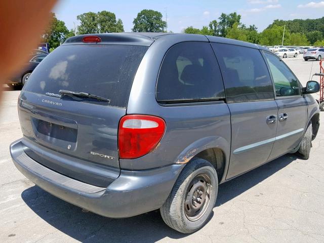 1B4GP45362B666921 - 2002 DODGE CARAVAN SP BLUE photo 4