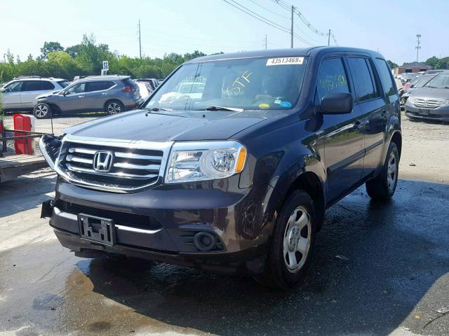 5FNYF4H22DB024547 - 2013 HONDA PILOT LX BROWN photo 2