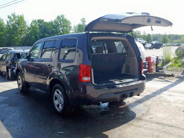 5FNYF4H22DB024547 - 2013 HONDA PILOT LX BROWN photo 3