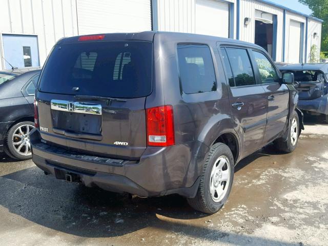 5FNYF4H22DB024547 - 2013 HONDA PILOT LX BROWN photo 4