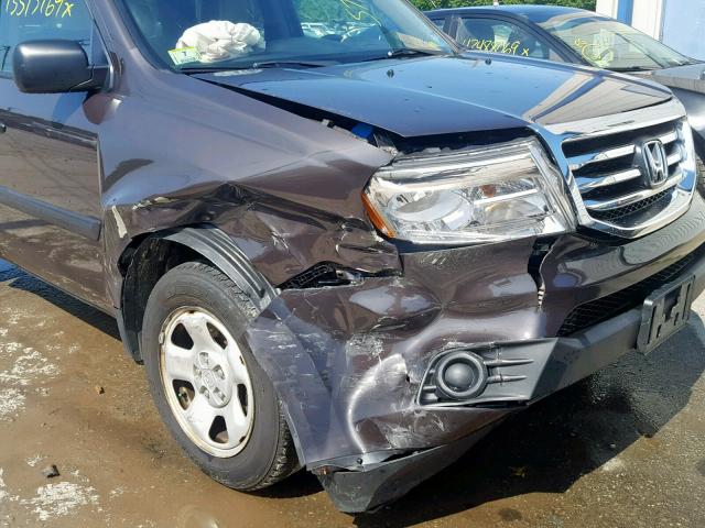 5FNYF4H22DB024547 - 2013 HONDA PILOT LX BROWN photo 9