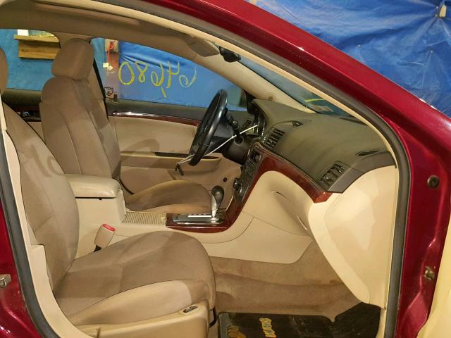 1G8ZS57B39F130719 - 2009 SATURN AURA XE BURGUNDY photo 5