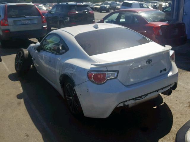 JF1ZNAA17F9711274 - 2015 TOYOTA SCION FR-S WHITE photo 3