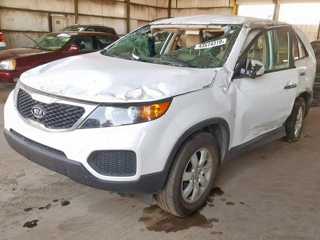 5XYKT4A15DG352649 - 2013 KIA SORENTO LX WHITE photo 2