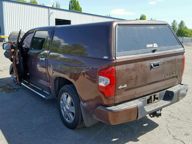 5TFAY5F11FX480687 - 2015 TOYOTA TUNDRA CRE BROWN photo 3