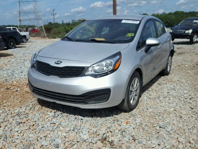 KNADM4A31E6395233 - 2014 KIA RIO LX SILVER photo 2