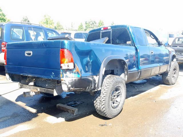 1B7GG22Y5WS639352 - 1998 DODGE DAKOTA GREEN photo 4