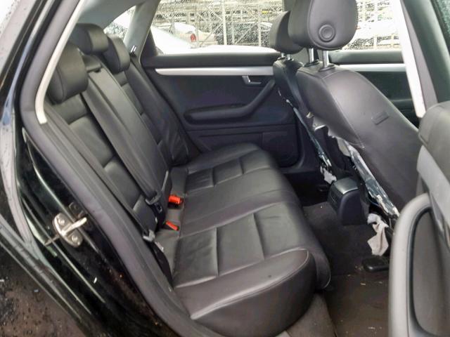 WAUAF78EX8A125859 - 2008 AUDI A4 2.0T BLACK photo 6