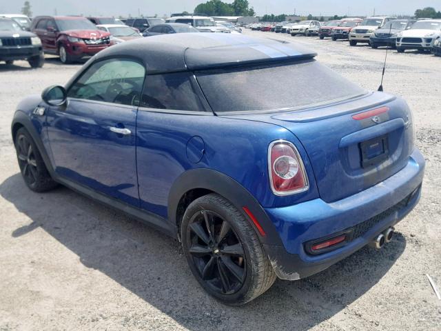 WMWSX3C50CT465620 - 2012 MINI COOPER COU BLUE photo 3