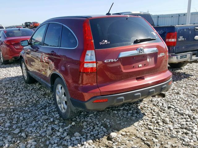 JHLRE48738C071546 - 2008 HONDA CR-V EXL MAROON photo 3