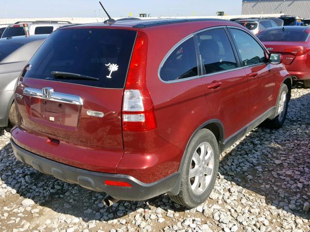 JHLRE48738C071546 - 2008 HONDA CR-V EXL MAROON photo 4