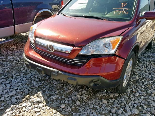 JHLRE48738C071546 - 2008 HONDA CR-V EXL MAROON photo 9