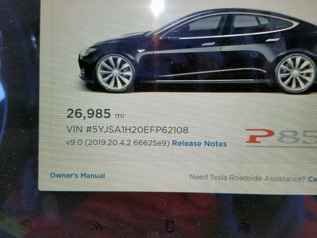 5YJSA1H20EFP62108 - 2014 TESLA MODEL S BLACK photo 8