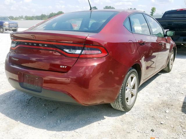 1C3CDFBB9FD243038 - 2015 DODGE DART SXT RED photo 4