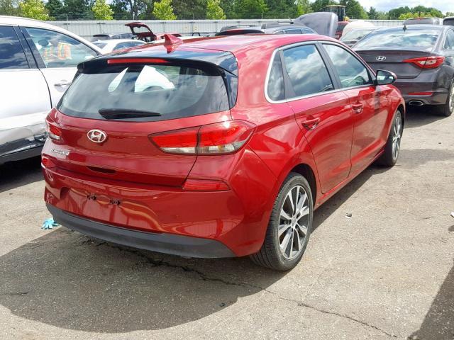 KMHH35LE8JU011056 - 2018 HYUNDAI ELANTRA GT RED photo 4