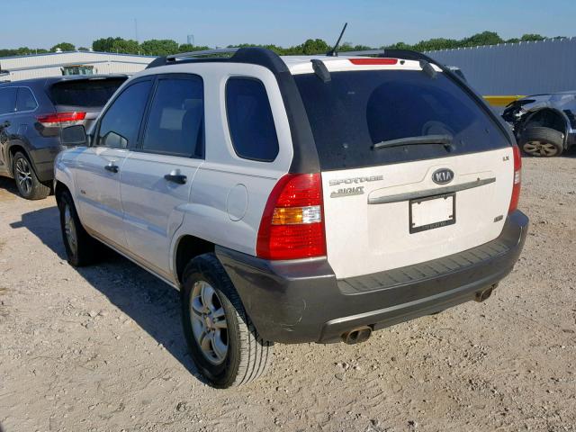 KNDJE723777397116 - 2007 KIA SPORTAGE E WHITE photo 3