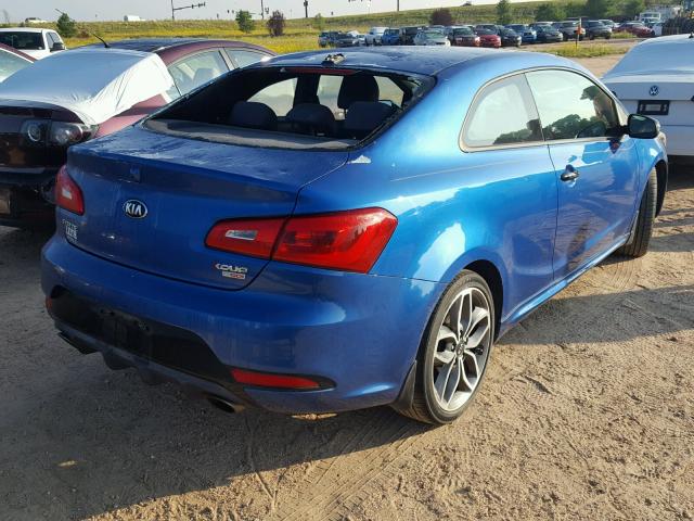 KNAFZ6A31E5248938 - 2014 KIA FORTE SX BLUE photo 4