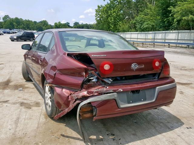 2G1WF55E129207377 - 2002 CHEVROLET IMPALA RED photo 3