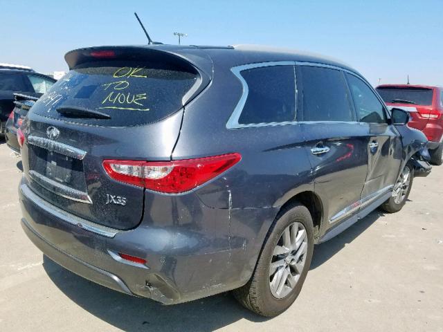 5N1AL0MN3DC346190 - 2013 INFINITI JX35 GRAY photo 4