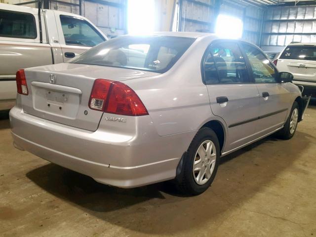 1HGES16305L017380 - 2005 HONDA CIVIC DX V SILVER photo 4