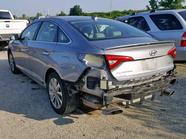 5NPE34AF1FH042034 - 2015 HYUNDAI SONATA SPO GRAY photo 3