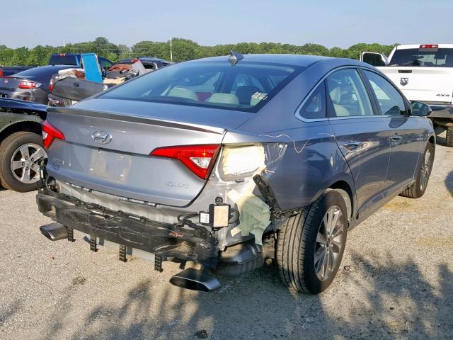 5NPE34AF1FH042034 - 2015 HYUNDAI SONATA SPO GRAY photo 4