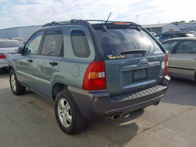 KNDJE723477368897 - 2007 KIA SPORTAGE E GREEN photo 3