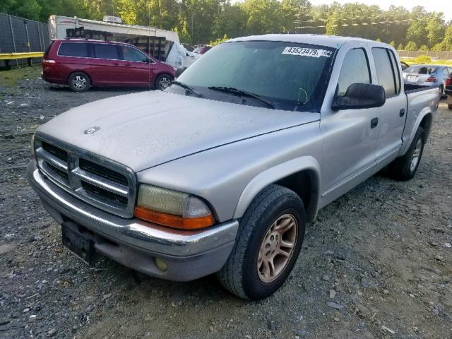 1B7HL48N42S697780 - 2002 DODGE DAKOTA QUA SILVER photo 2