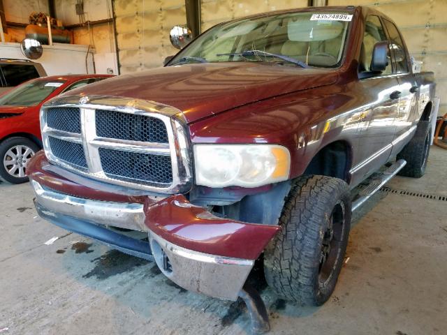 3D7KU28DX3G705281 - 2003 DODGE RAM 2500 S მუქწითელი ფოტო 2