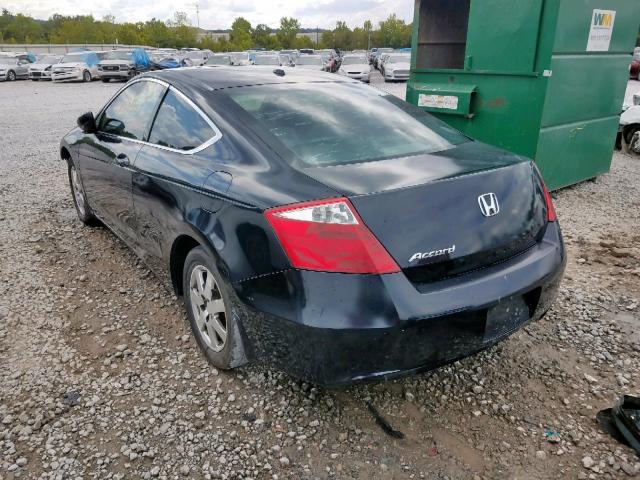 1HGCS12868A022866 - 2008 HONDA ACCORD EXL BLACK photo 3