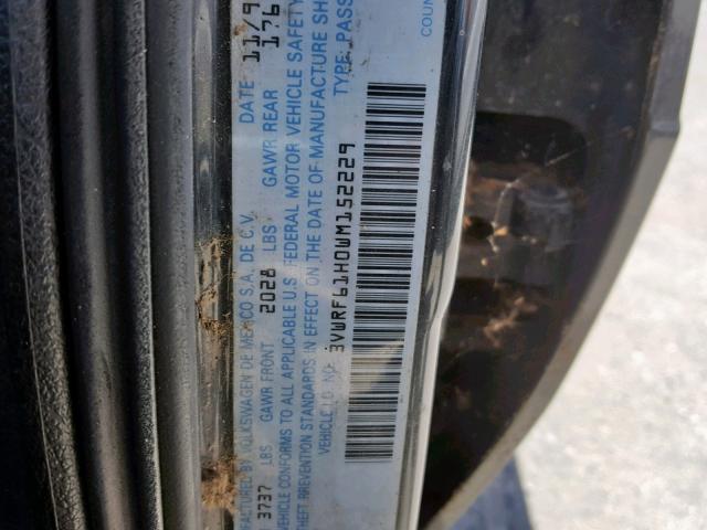 3VWRF61H0WM152229 - 1998 VOLKSWAGEN JETTA TDI BLACK photo 10